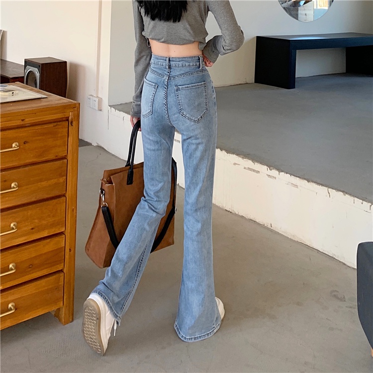 Stretch Celana Jeans Melar Highwaist Skinny Celana Jeans Wantia Depan Split