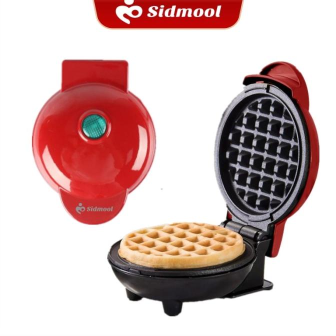 SIDMOOL Waffle Maker Elektrik Pembuat Mini Waffle Maker