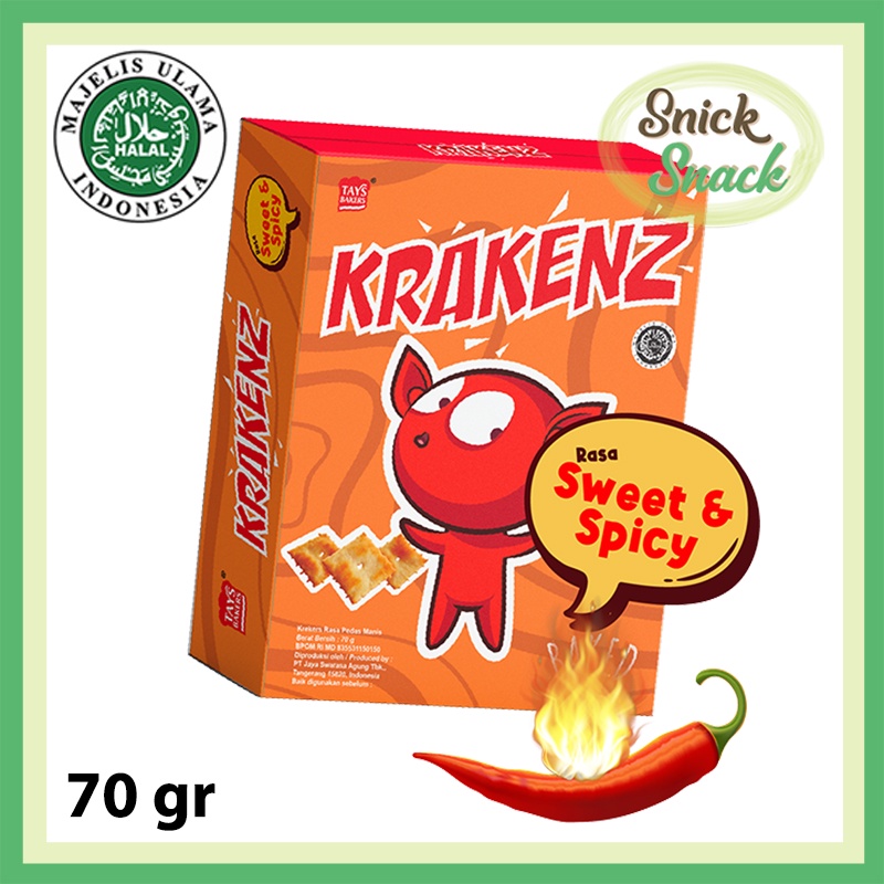 

Krakenz Sweet Spicy 70 gr Krekers Rasa Pedas Manis Biskuit Garing