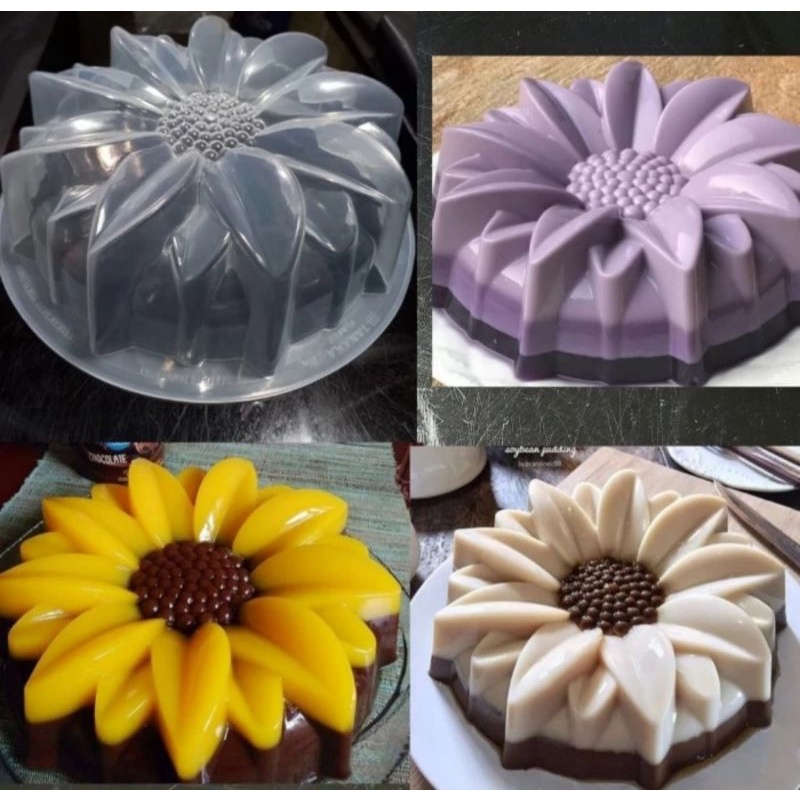 Cetakan agar bunga matahari BESAR / loyang agar plastik / cetakan puding bunga matahari sunflower