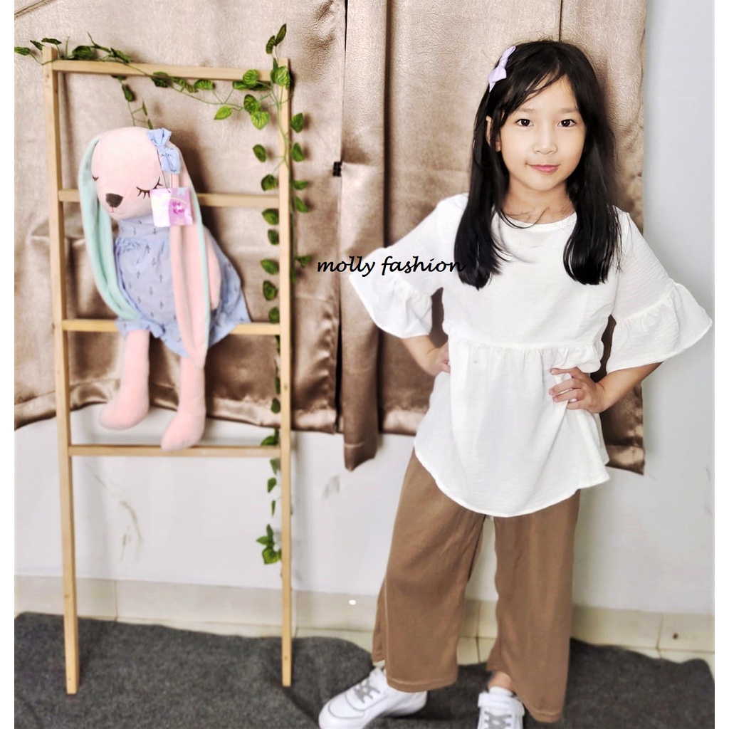 ONE SET AYLA/SETELAN ANAK WANITA/SETELAN CRINKLE