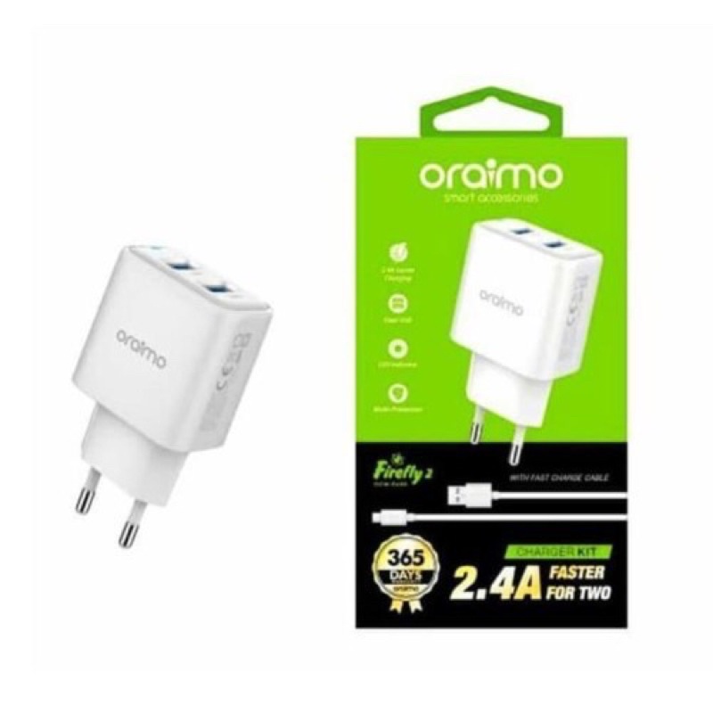 Oraimo Firefly 2 Ports Quick Fast Power Charger OCW-E63D