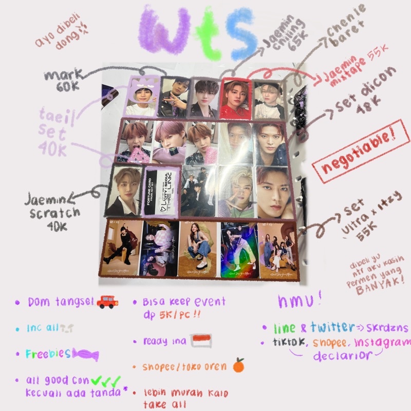 RESTOCK PHOTOCARD ( BACA DESC)WTS PC JENO FCMM, MARK HOTSA, JAEMIN CHILLING, JAEMIN MIXTAPE, CHENLE 