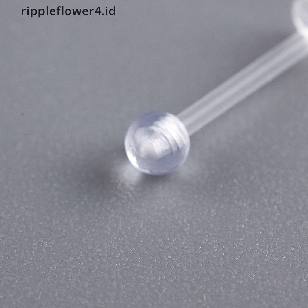 {rippleflower4.id} 10pcs Cincin Stud Bibir Akrilik Bening Tulang Rawan Telinga Earring Bar Tragus~