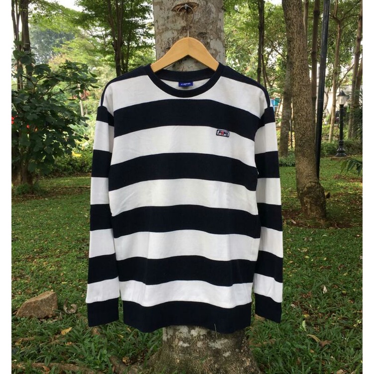 FSPM SALUR STRIPE NAVY WHITE CREWNECK