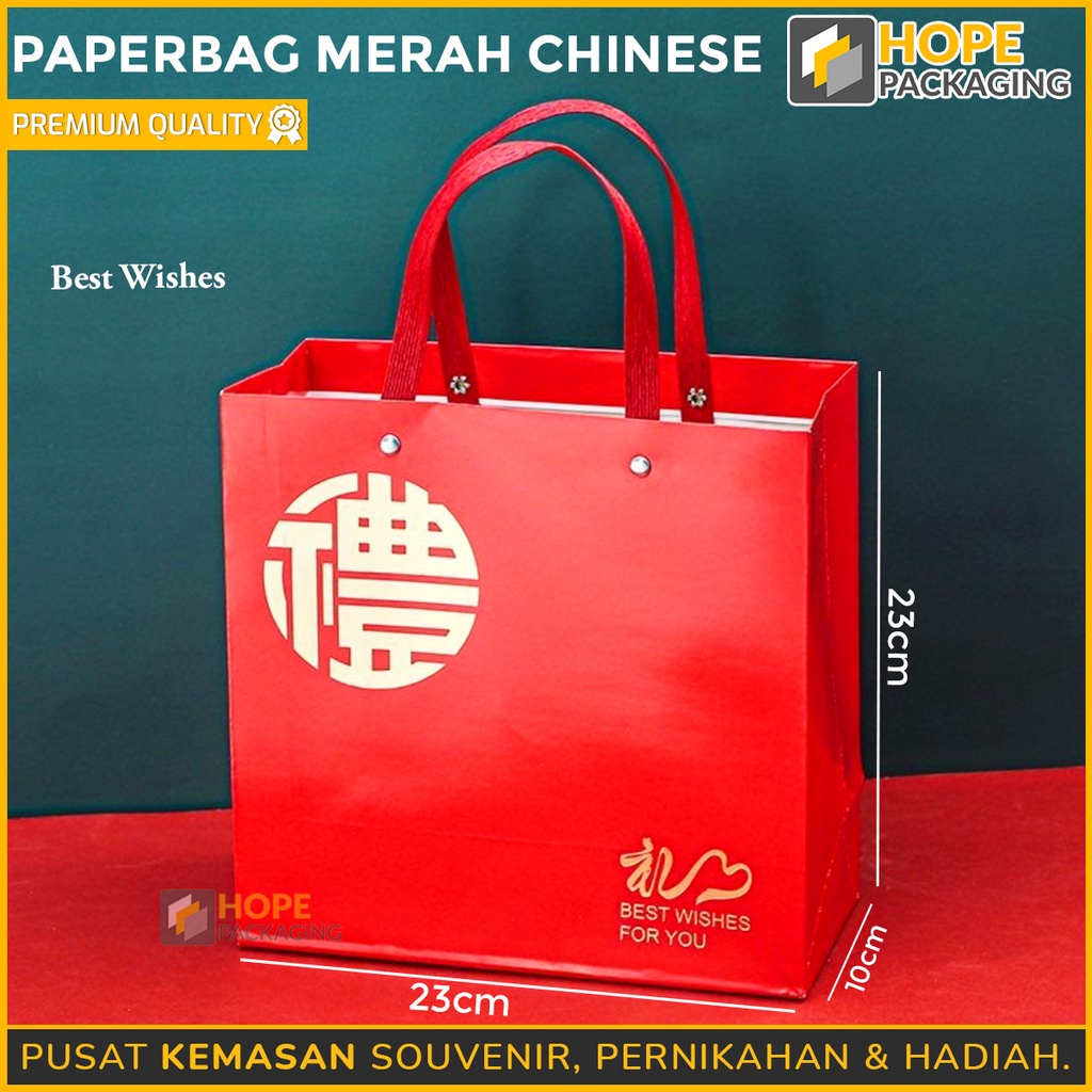 Paperbag Merah Chinese / Goodiebag Imlek / Tas Chinese new year