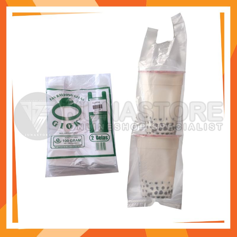 Plastik HD jus / boba isi 2 cup
