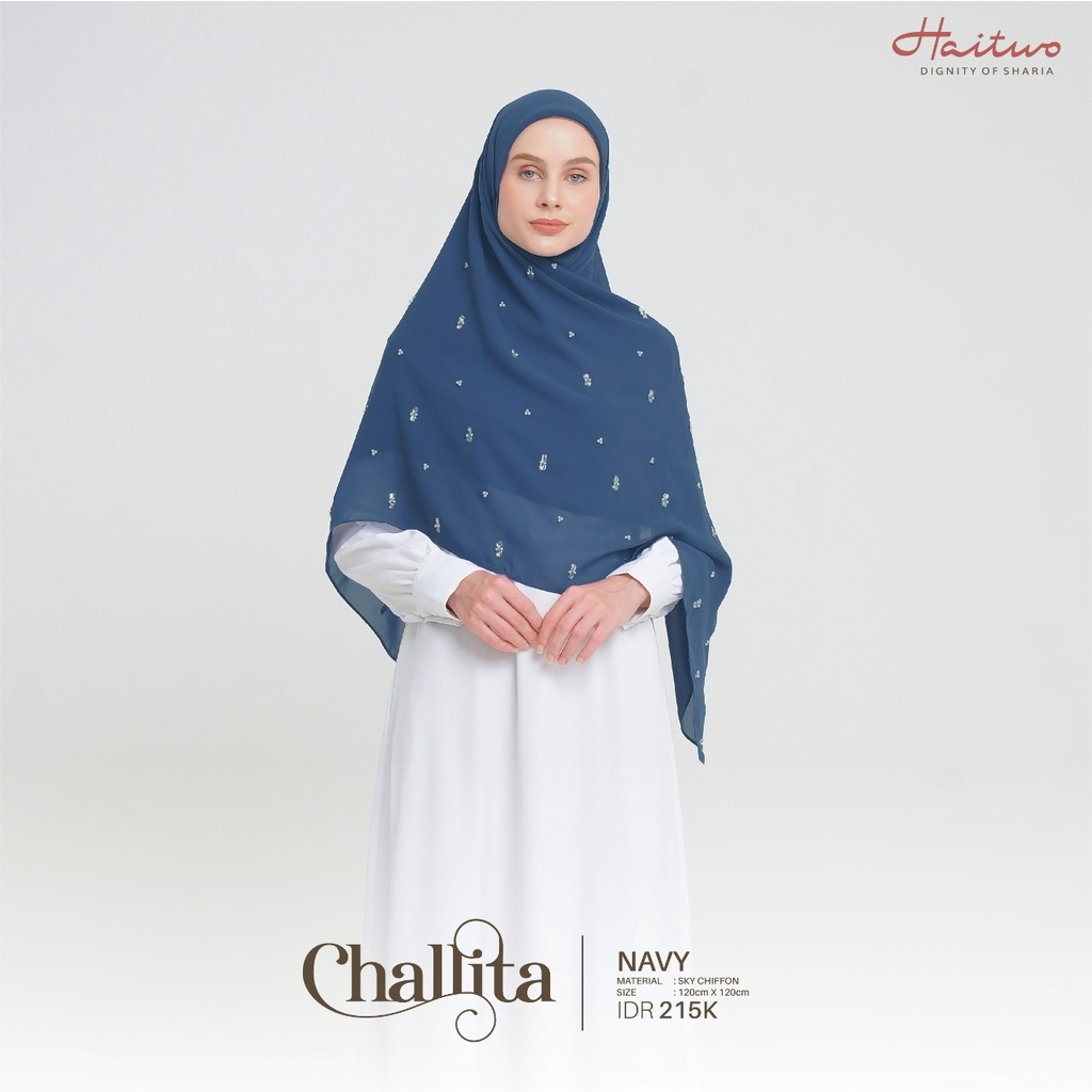 HAITWO HIJAB CHALILITA HIJAB MODERN KEKINIAN BAHAN SKY CHIFFON MOTIF PRINT by HAITWO HIJAB