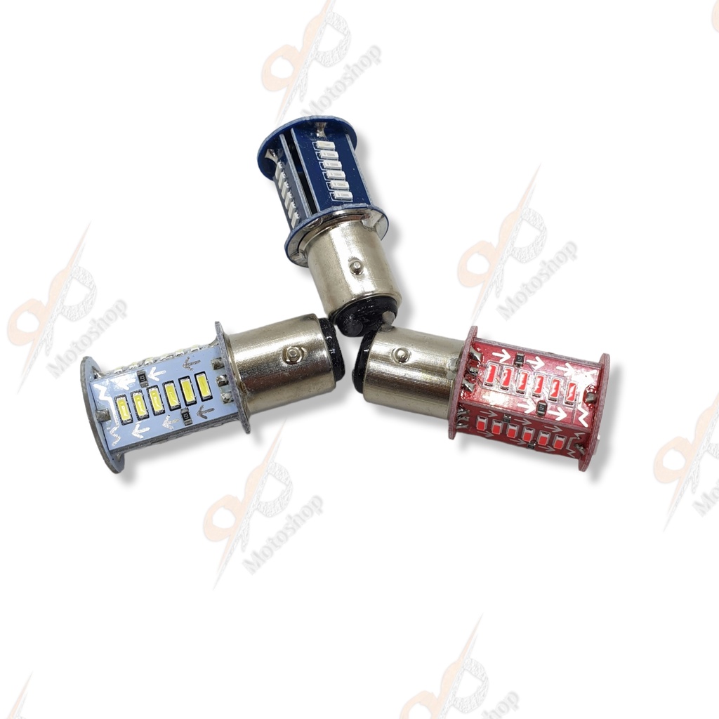 Bohlam Lampu Stop Rem Motor 30 Led Running Kedip Flash 12V 30 Mata Socket Bayoned Beat Mio Jupiter