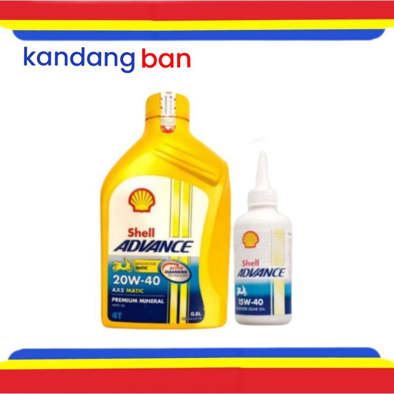 PAKET OLI SHELL ADVANCE MATIC AX5 20W-40 0.8L + OLI GEAR SHELL  (100% ORIGINAL)