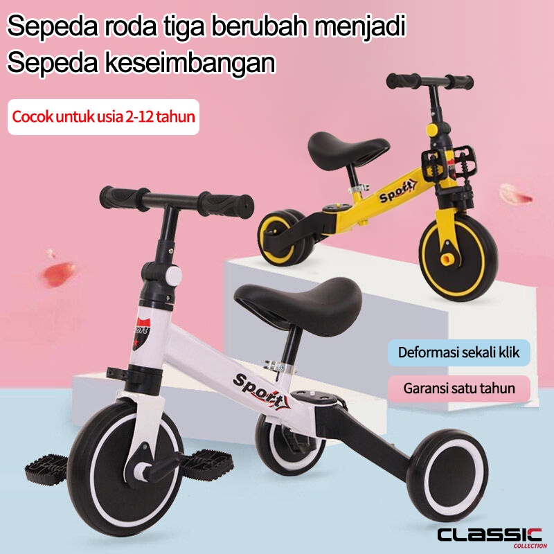 sepeda balance bike anak 3 in 1/ Sepeda Anak 3 Roda / Mainan Anak Balance Tricycle sepeda anak