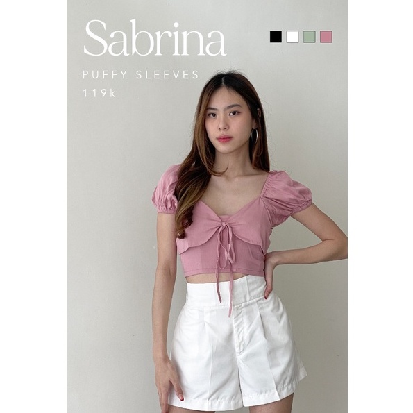 Sabrina Puffy Sleeves Top -- Ocha Wear | Korean Off Shoulders | Atasan Crop Top Kemben Wanita | Pakaian Tanktop Murah Berkualitas Premium