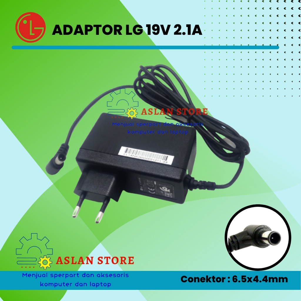 Charger casan Monitor LG TV LED LG Adaptor TV Monitor LG 19V-2.1A LED TV Monitor LG Colokan Jarum original