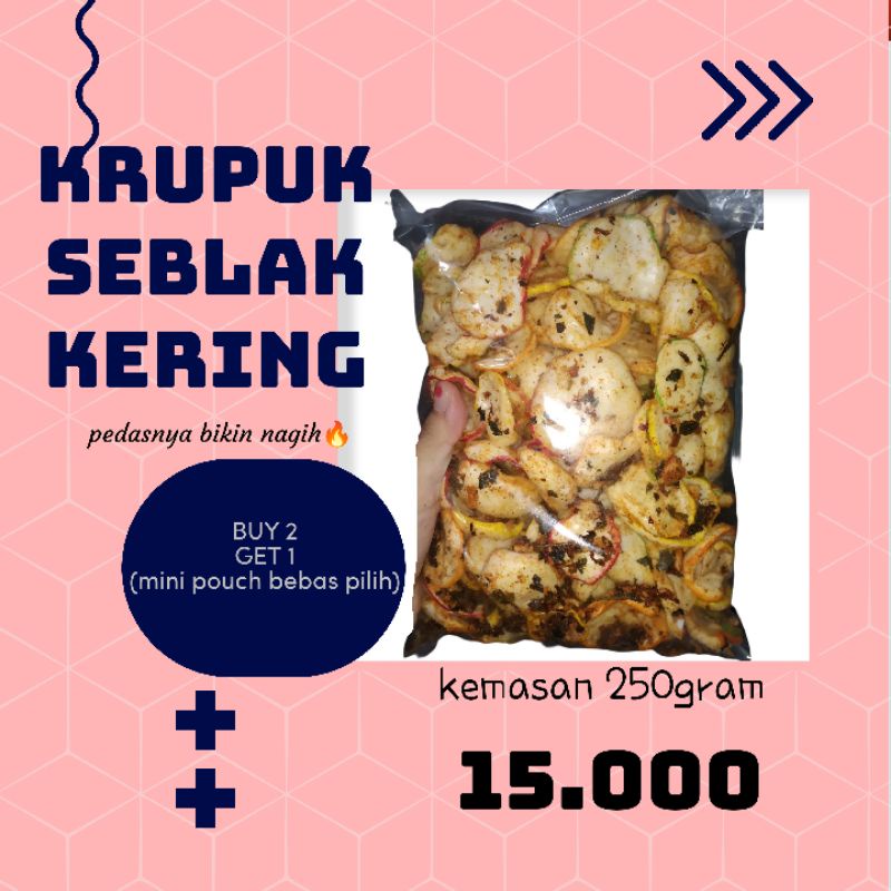 

KERUPUK SEBLAK KERING BANTAT KRIUK/SEBRING PEDAS DAUN JERUK 250gr