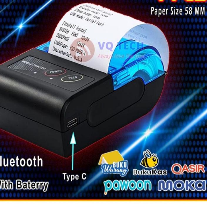 BAYAR DITEMPAT✔️Printer Bluetooth USB mini portable thermal all in one kasir murah Asli Ori VRtec zi