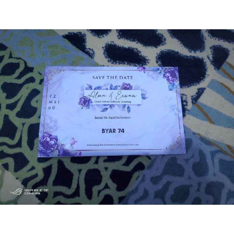 Undangan Pernikahan Rustic Warna Ungu Lilac