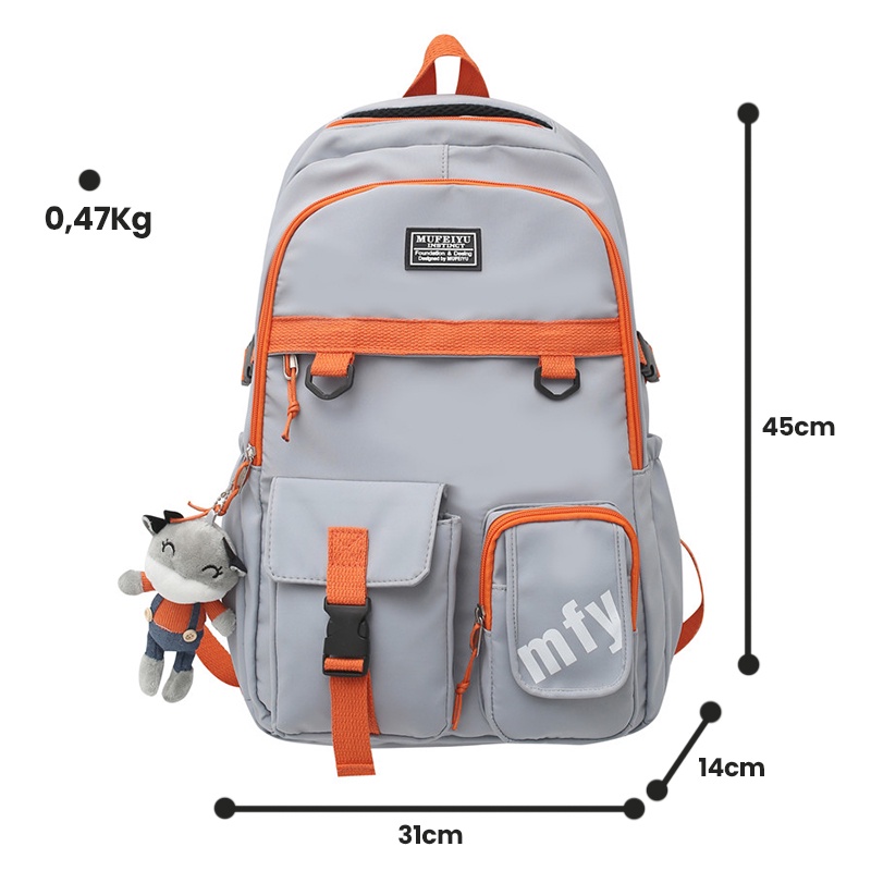 Mainland Tas Ransel Sekolah Pria Wanita Korean FashionTas Punggung  Daily Backpack TR410