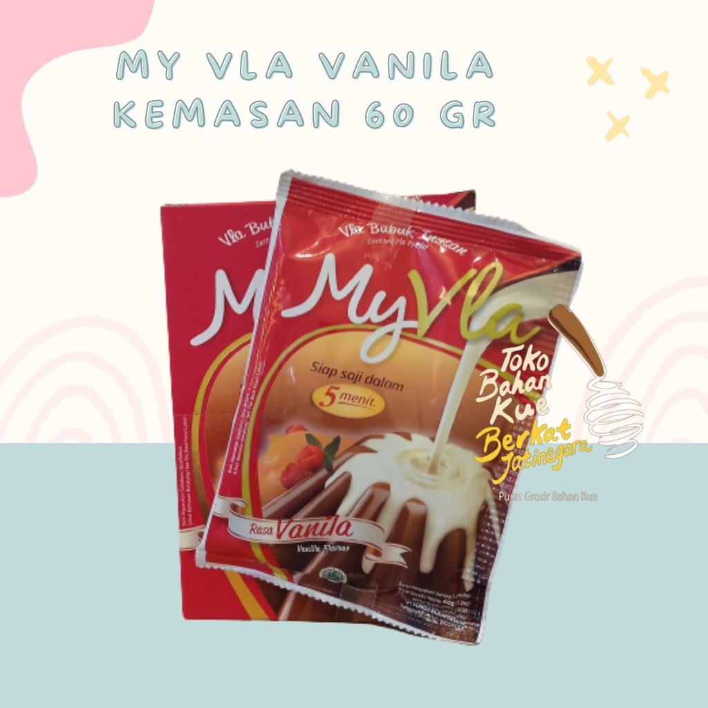 

MY VLA VANILLA BUBUK INSTAN PUDDING PUDING POWDER KEMASAN 60 GR / BOX ( 6 PCS )