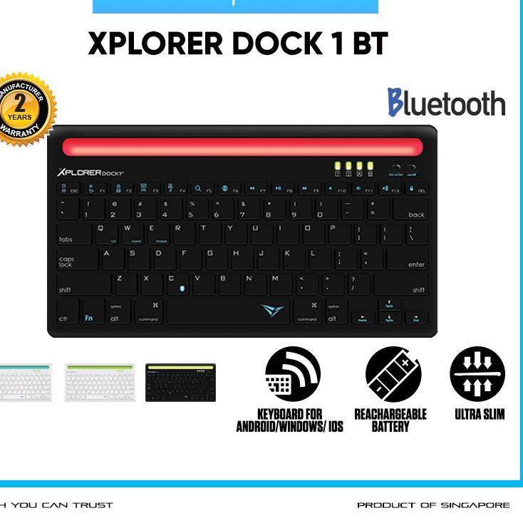 Paket Surprise Alcatroz Wireless Keyboard Xplorer Dock 1 BT [ 2 Tahun Garansi Resmi ] [ Product of Singapore ]