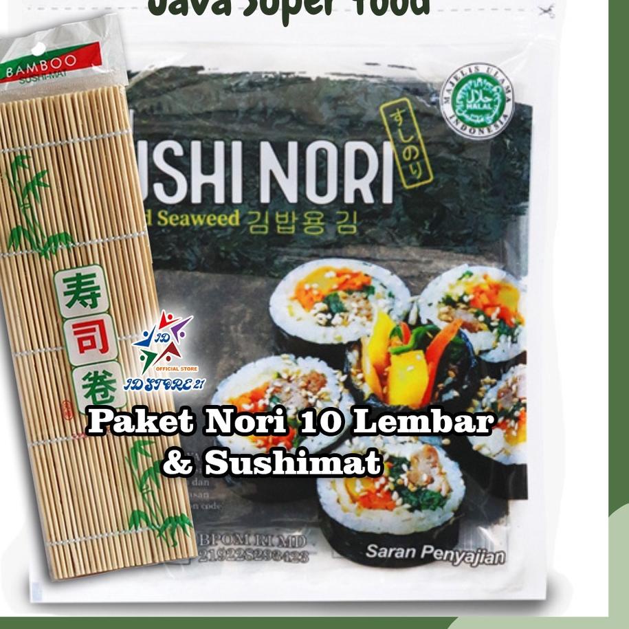 

Klik Beli Paket sushi nori 10 JAVA + bambu penggulung halal MUI murah bento kimbap seaweed rumput laut;