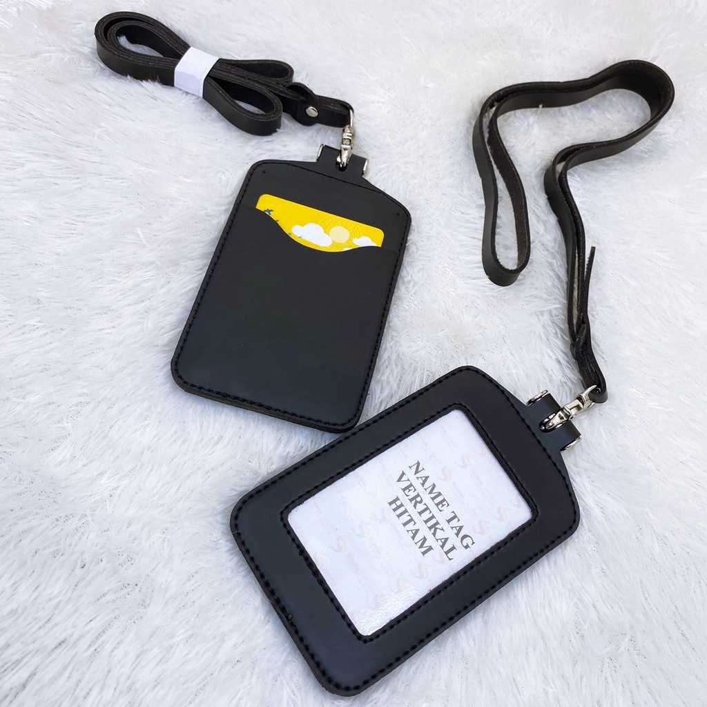 

RK ID CARD GANTUNGAN KARTU NAME TAG CARD HOLDER KULIT MURAH BAGUS SS74