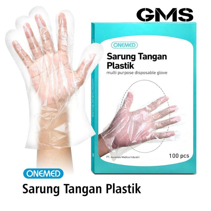 Sarung Tangan Plastik Onemed Per Box isi 100 Pcs