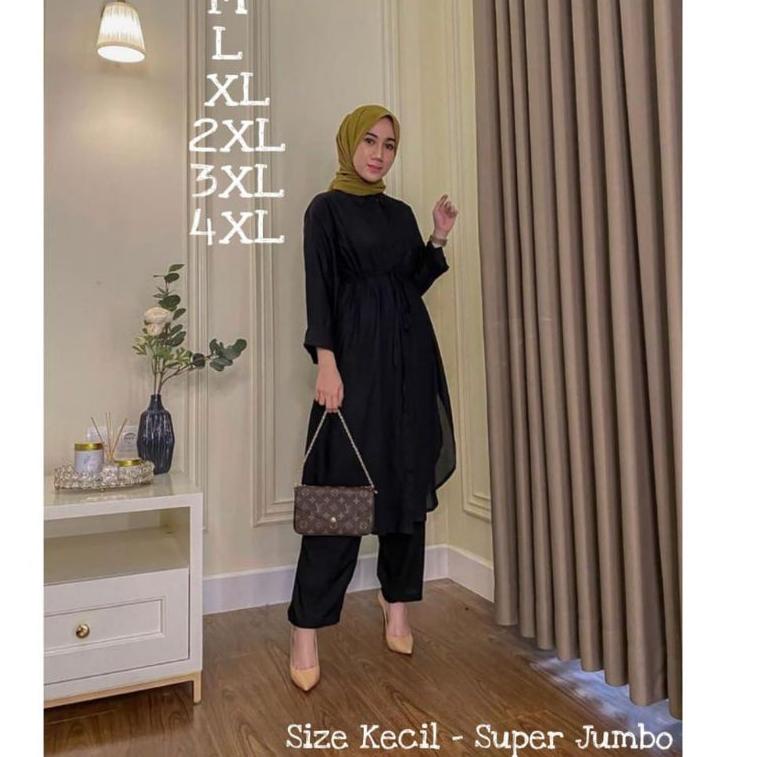 "WON.10De22ᵞ" Aurelia Set Bahan Katun Rayon / Baju Setelan JUMBO Baju Wanita2021 Setelan BIG SIZE
