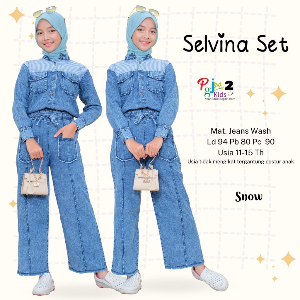 SELVINA SET JEANS ORI PGJ KIDS | Setelan Anak Perempuan