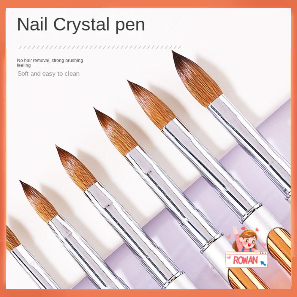 R-flower Nail Art Brush Profesional Gagang Emas Oval Kusut Kuas Lukis