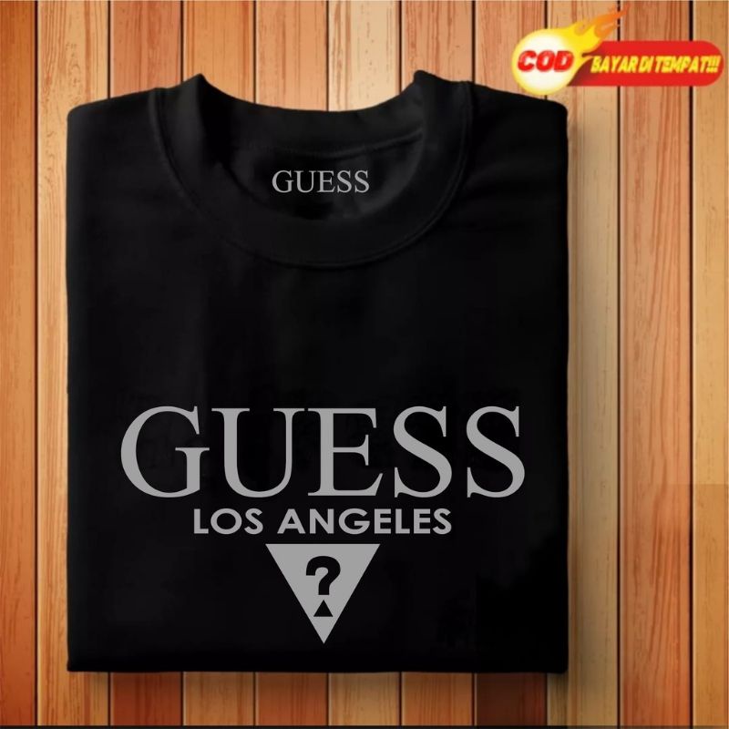 Kaos Distro Pria Premium Branded "GUESS LOS ANGELES" Distro Baju COTTON COMBED 30S kaos cowok cewek Tshirt Murah Keren Baju Import