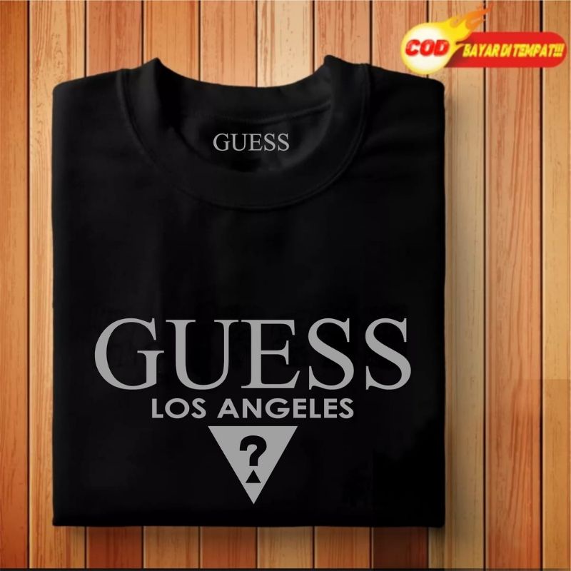Kaos Distro Pria Premium Branded "GUESS LOS ANGELES" Distro Baju COTTON COMBED 30S kaos cowok cewek 
