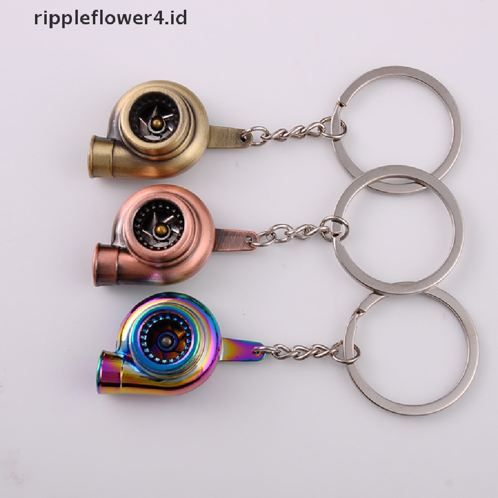 {rippleflower4.id} Gantungan Kunci Mini Turbo Turbocharger Gantungan Kunci Turbin Spinning Gantungan Kunci Ring Keyring~