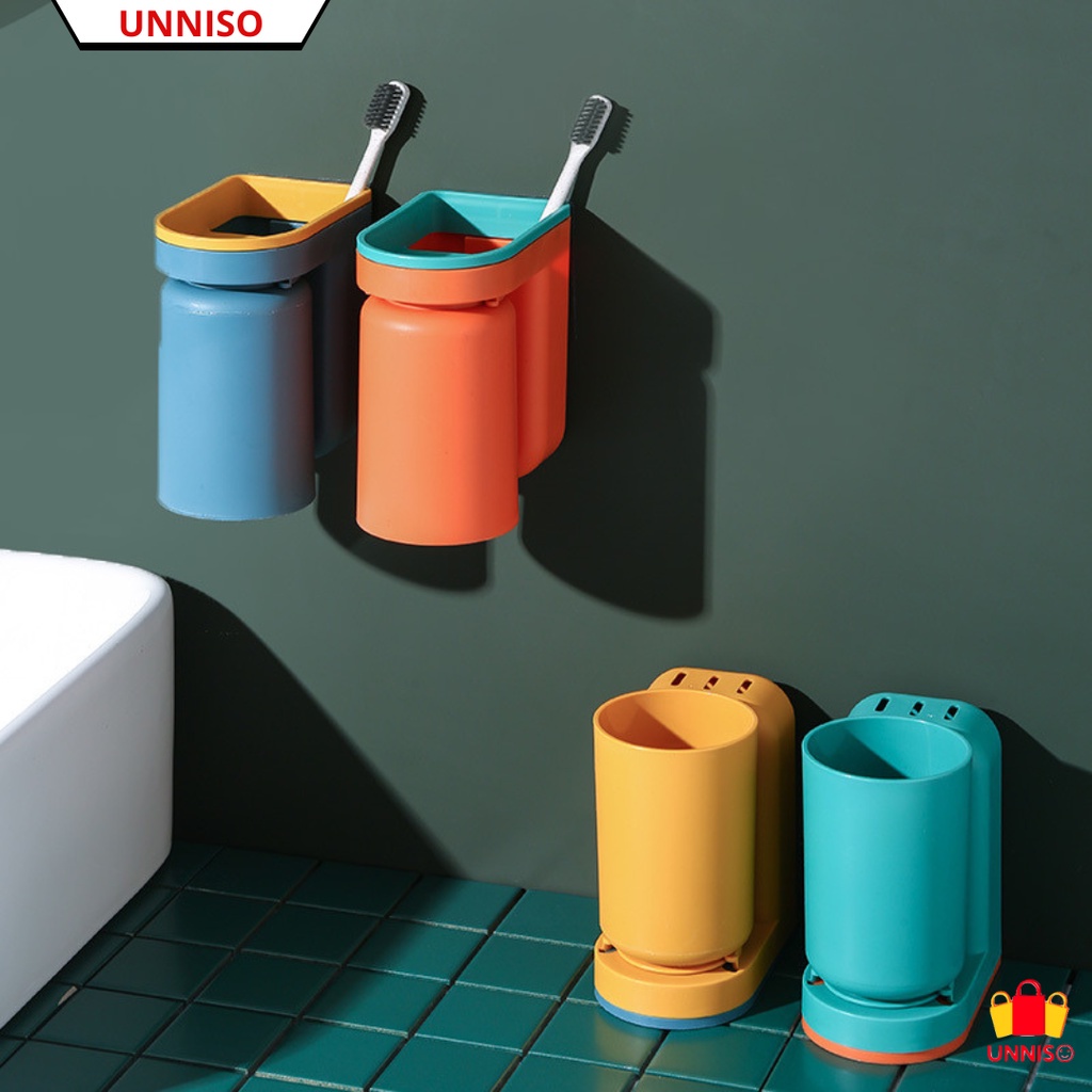 UNNISO - Rack Tempel Tempat Sikat Gigi Toothbrush Holder