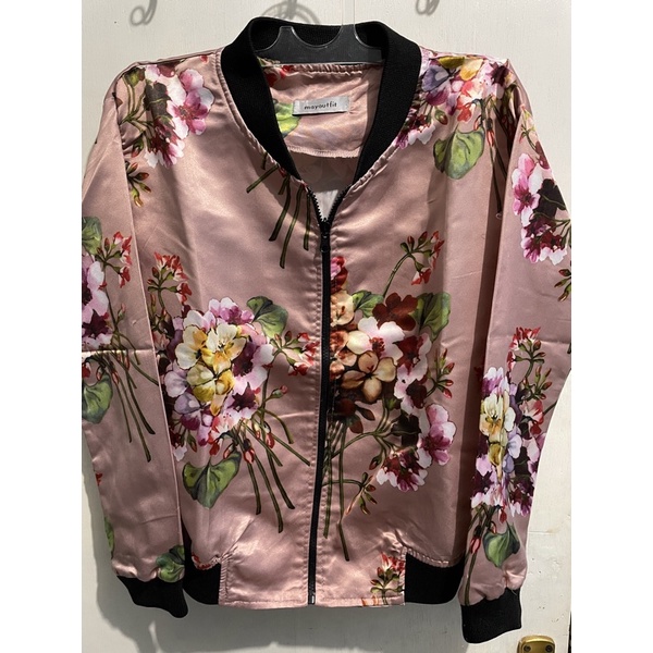 [preloved] Jaket Bomber MayOutfit - jaket bomber wanita motif bunga