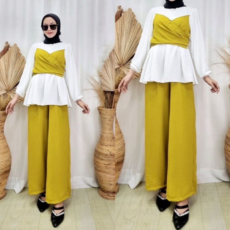 Niami One Set / Setelan Wanita / One Set Wanita / Setelan Murah / Baju Lesti / One Set Lilac / Setel