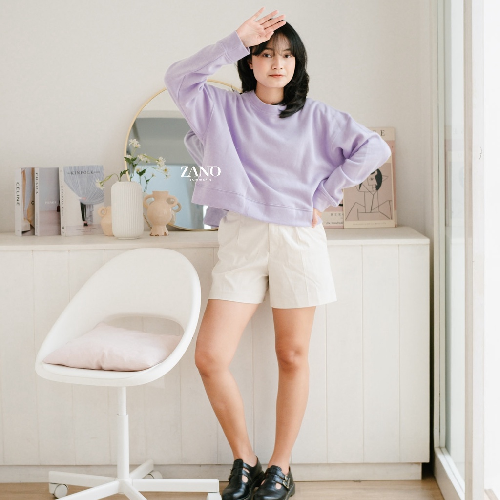 ZANO BASICS Sweater Crop Purple Aline