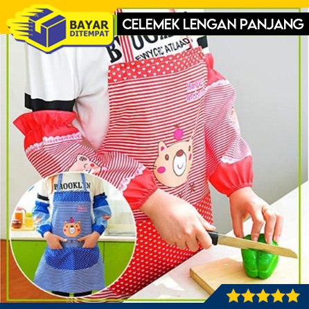 Celemek Apron Masak Dapur Rumah Tangga Lengan Panjang BERUANG