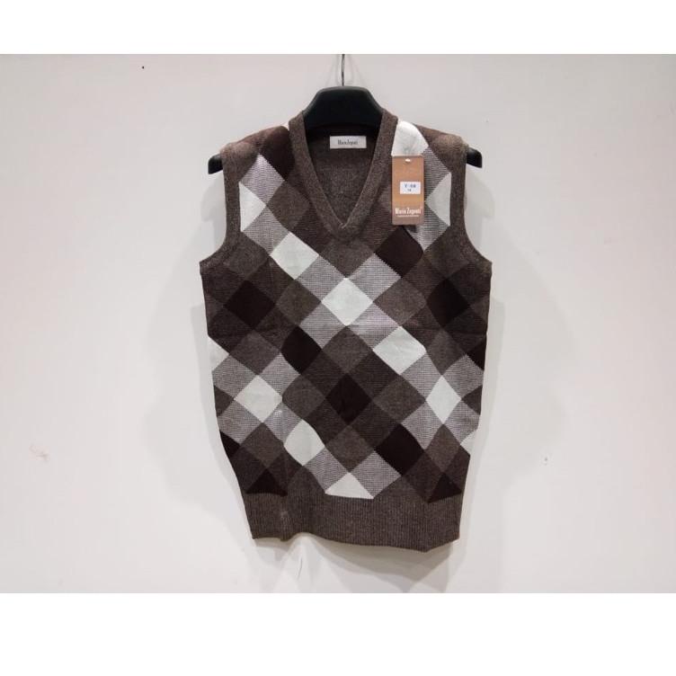 Stok Terbatas Mario Zegnoti - Sweater Rompi Rajut Bapak Krah V Pria Import (#V16)