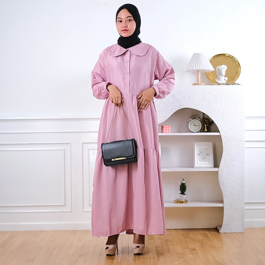 Tq88indonesia Fashion Busana Muslim Wanita Terbaru / Gamis Maxi Monila / Gamis Busui Polos / Ootd