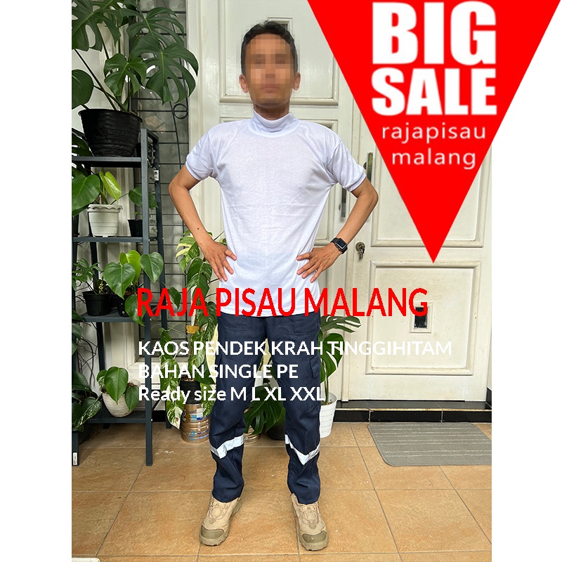 RPM Kaos putih polos leher tinggi
