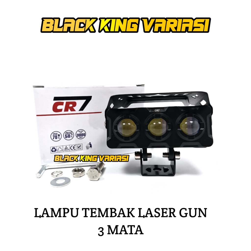 Lampu Tembak Laser SQL 3 Mata Lampu Tembak Laser LED Foglamp LED Superbright 3 Mata