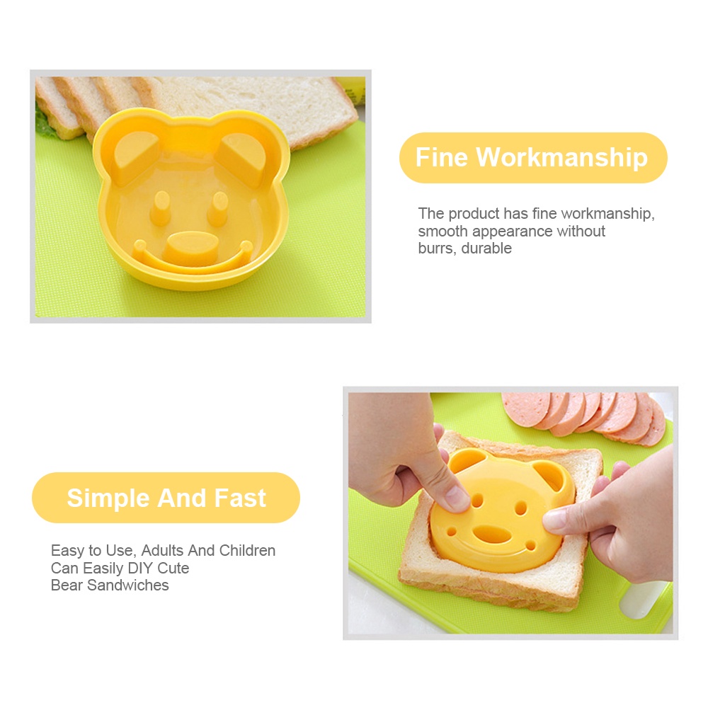 Mumystation cetakan roti Tawar sandwich mold karakter bear cetakan bekal anak