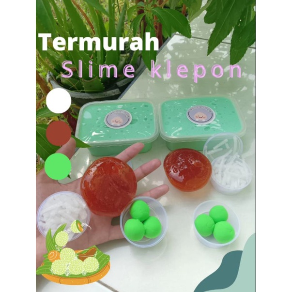 Slime klepon 200 gram tofu original mainan edukasi anak warna warni bt21 bts essence pewangi strawbe