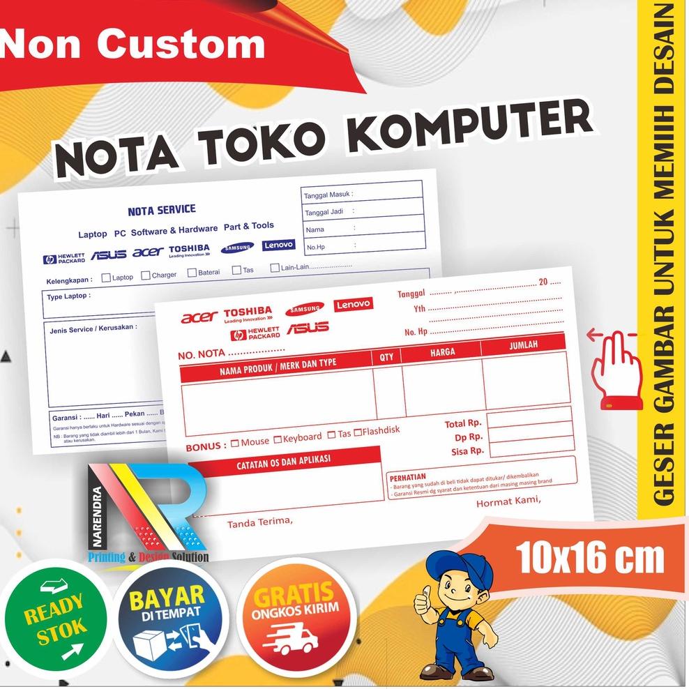 

K(4E✔) Nota Toko Komputer untuk Servis Komputer dan Penjualan Grosir dan Eceran 2 ply Rangkap banyak diminati