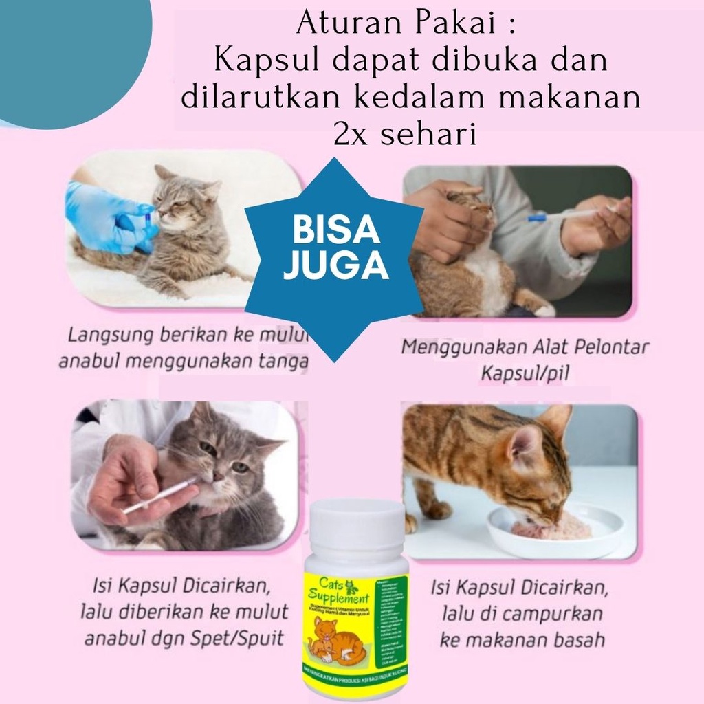 SUPLEMEN KUCING HAMIL DAN MENYUSUI VITAMIN PELANCAR AIR SUSU INDUKAN 1 BOTOL DENGAN BAHAN ALAMI FEFARM