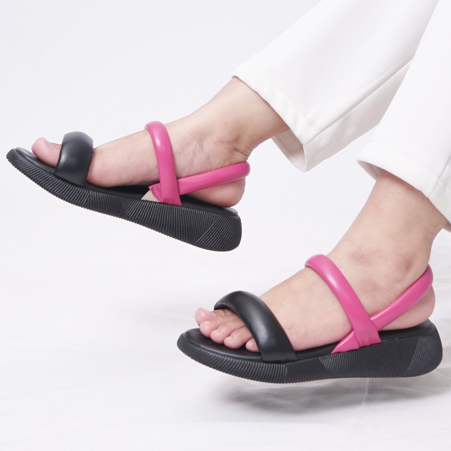 SARASARA YUK - LARA Sepatu Sandal Anak Perempuan Wedges Tinggi 4cm Usia 3 - 10 Tahun Size 31 - 35 Model Silang dua Tali Strap Belakang Hak Sedang Sendal Gunung Cewek 32 33 34 SARA SARA Warna All Kekinian Terbaru Shoes Ori Original Mall Official Store