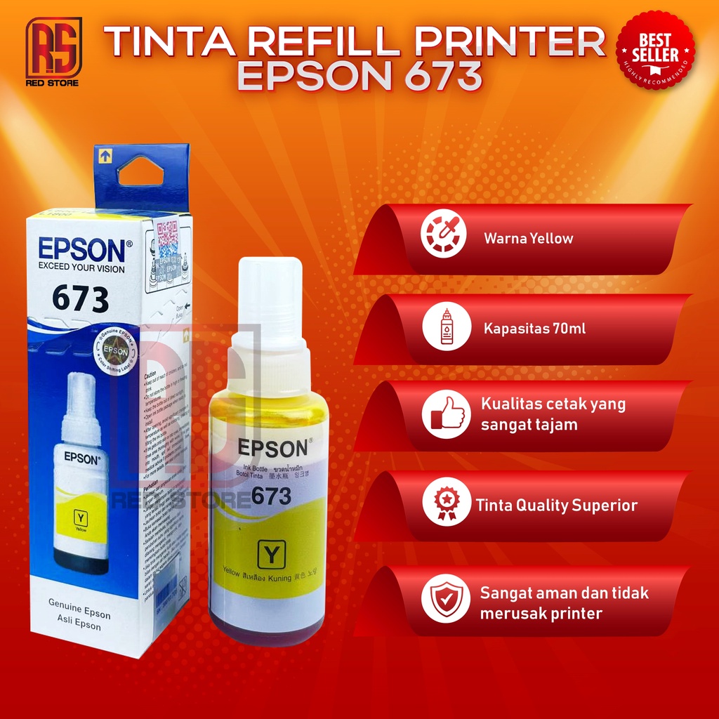 1 SET 6 PCS Tinta Epson 673 For Printer L800 L805 L810 L1800