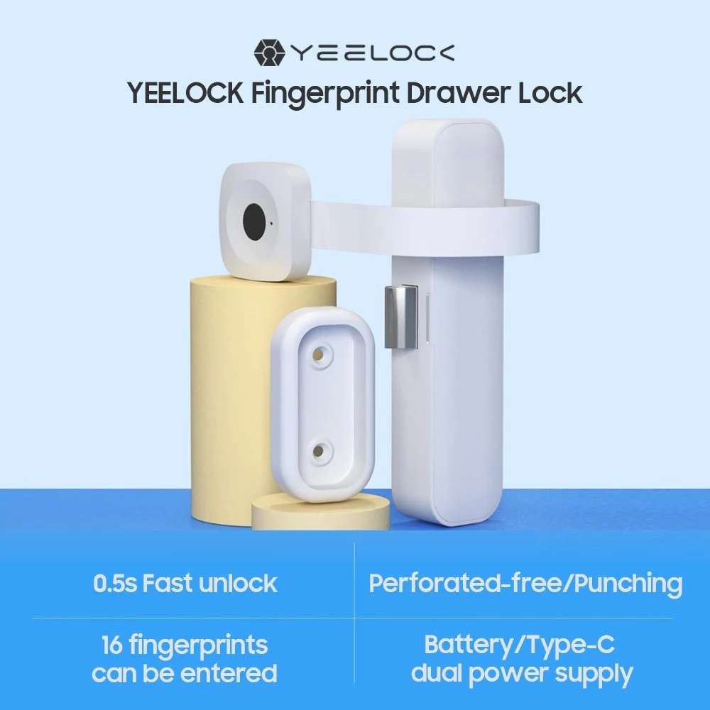 Kunci Laci Meja - YEELOCK Fingerprint Lock Keyless Drawer Lock ZNGS06YSB