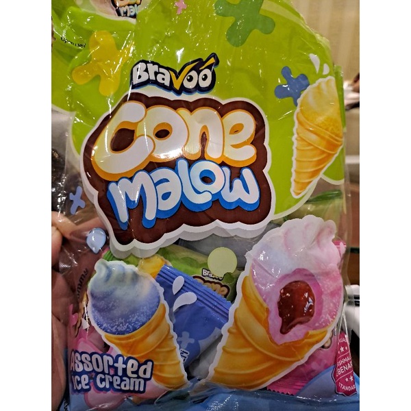 Marshmallow Es Krim Bravoo Cone Malow isi 24 pcs