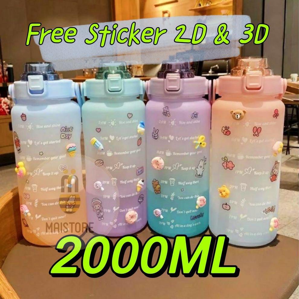 E34T Botol Minum Kekinian 2 Liter Botol Minum Viral  Botol Minum Motivasi Botol  2ml